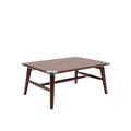 Modern Wooden Coffee Table with Metal Accents and Sturdy Design