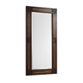Elegant Wooden Frame Mirror with Geometric Design